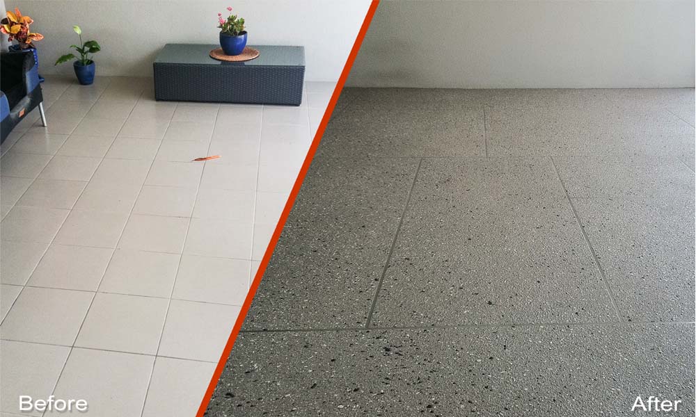 Floor Tile Resurfacing Before and After 1
